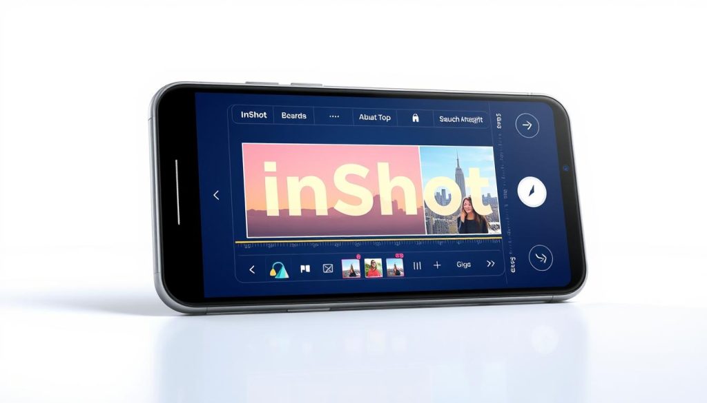 A highly detailed and realistic digital illustration of the "InShot" photo and video editing mobile application, displayed on a sleek, modern smartphone device. The app's vibrant, minimalist UI and intuitive editing tools are prominently featured, captured in a crisp, well-lit studio environment. The smartphone is positioned at a flattering angle, allowing the screen to be clearly visible. The overall scene exudes a sense of professionalism, efficiency, and the app's ability to seamlessly integrate photo and video editing capabilities in a single, user-friendly platform. A highly detailed and realistic digital illustration of the "InShot" photo and video editing mobile application, displayed on a sleek, modern smartphone device. The app's vibrant, minimalist UI and intuitive editing tools are prominently featured, captured in a crisp, well-lit studio environment. The smartphone is positioned at a flattering angle, allowing the screen to be clearly visible. The overall scene exudes a sense of professionalism, efficiency, and the app's ability to seamlessly integrate photo and video editing capabilities in a single, user-friendly platform.